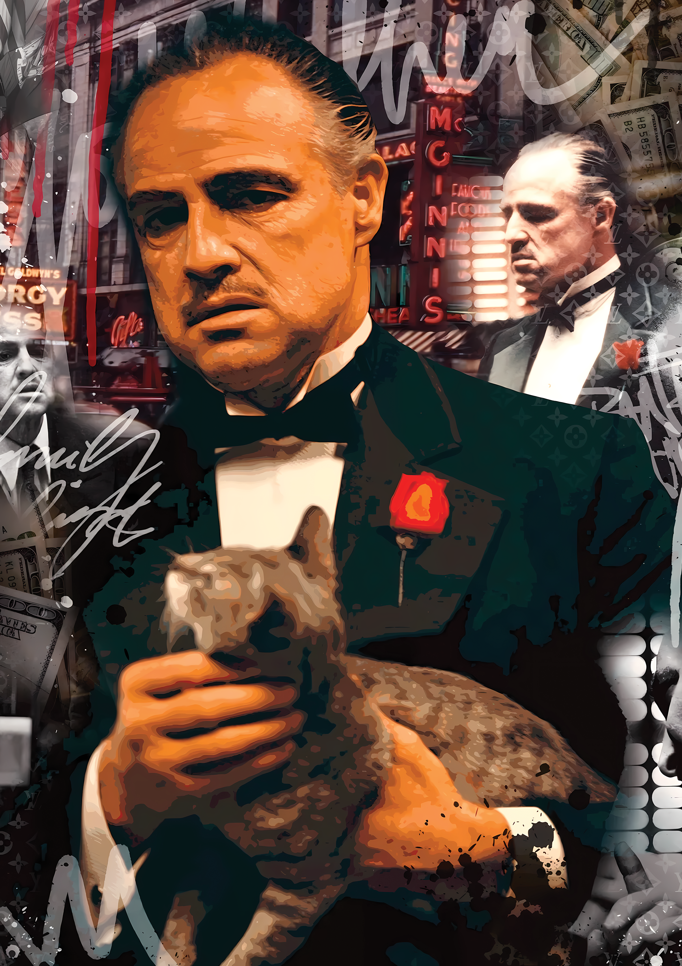 Vito Corleone metal poster artwork